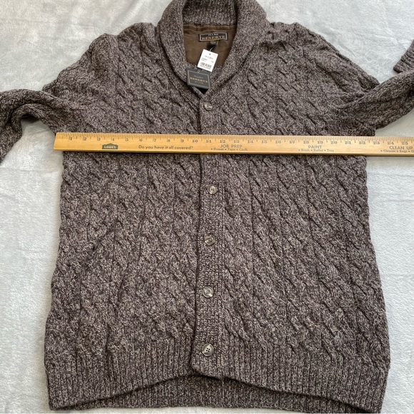 Jos. A. Bank Reserve Sweater Large NWT Cardigan Cable Knit Shawl Collar Wool - Picture 5 of 6